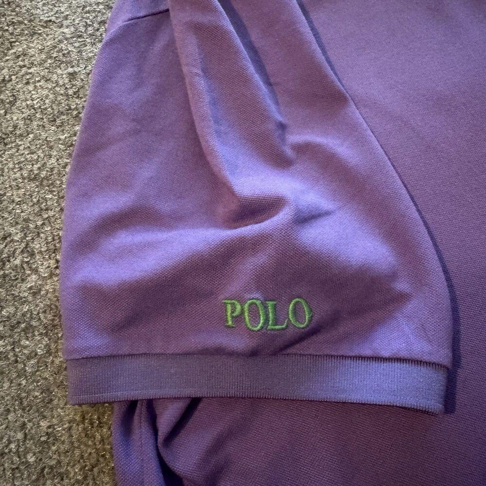 Polo Golf Ralph Lauren Polo Shirt Performance Pro Fit Purple Big Pony Mens XL - Picture 6 of 8